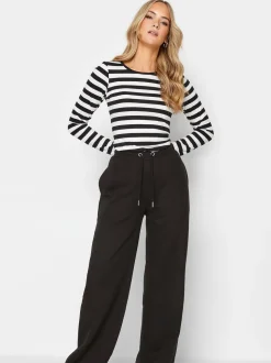 Donkerzwart - Long Tall Sally joggingbroek met wijde pijpen