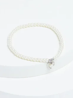 Echt zilver - Armband met kralen, pareleffect en hartjesbedel