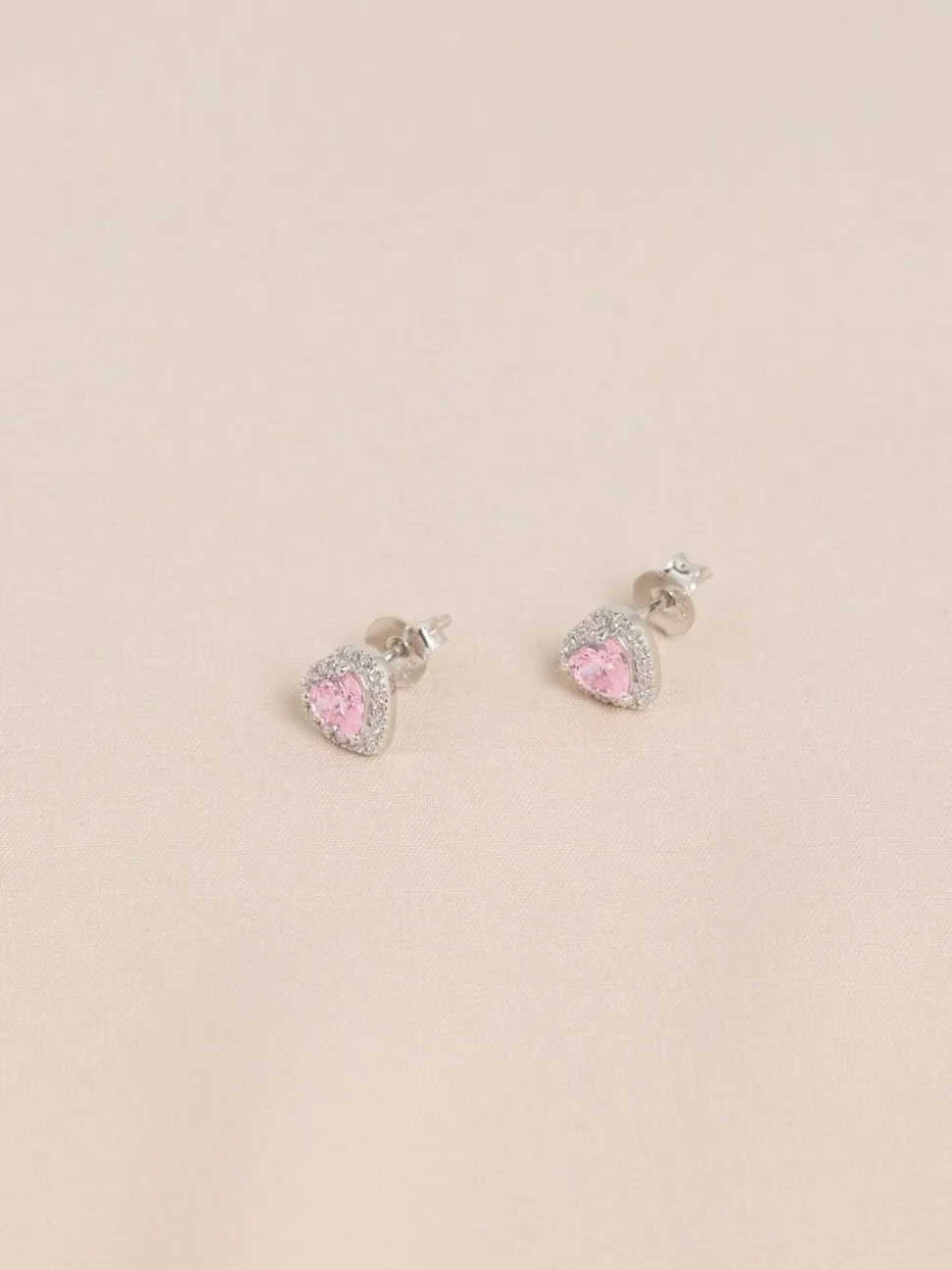 Echt zilver - Birthstone Heart Stud Earrings