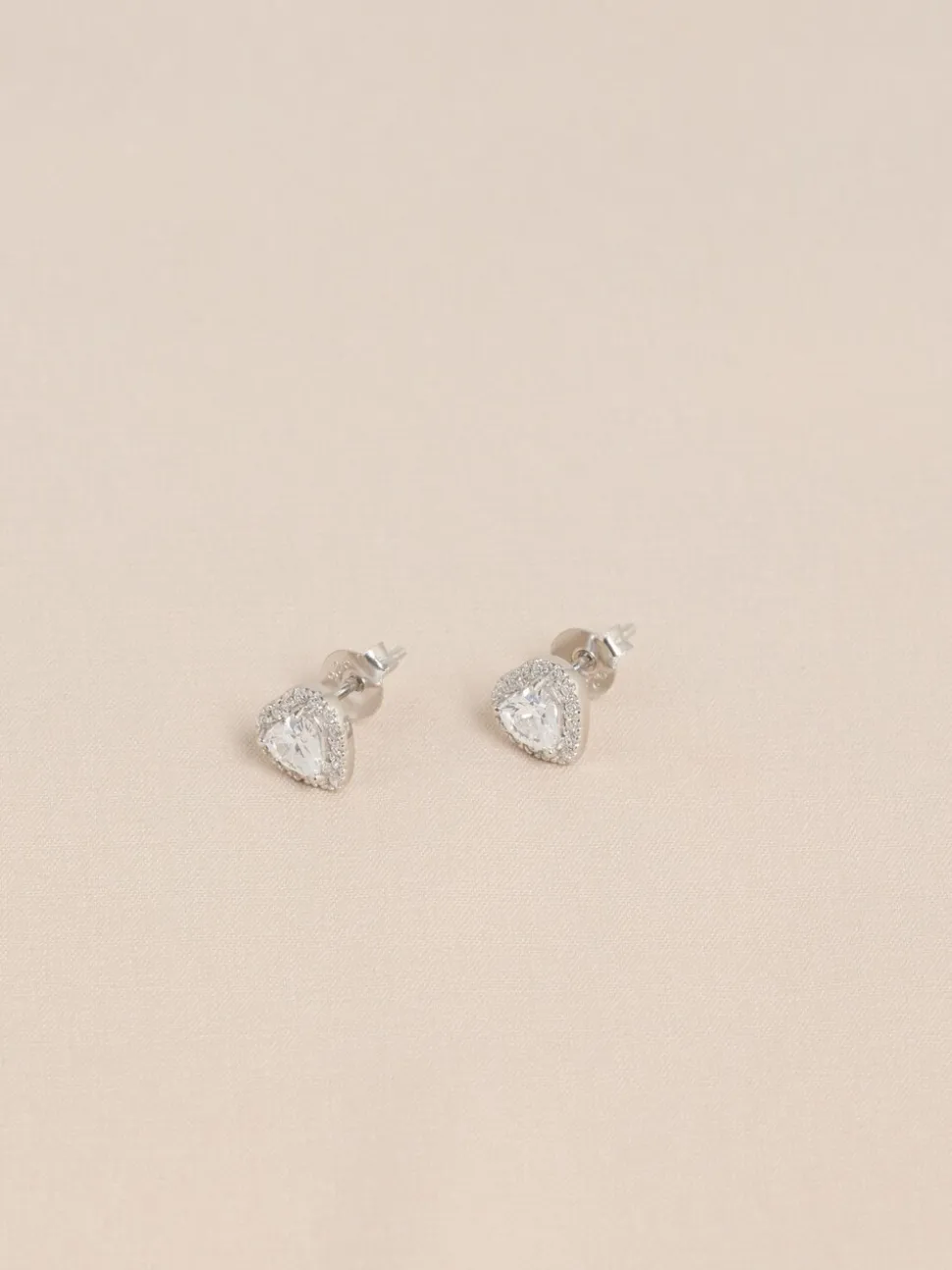 Echt zilver - Birthstone Heart Stud Earrings