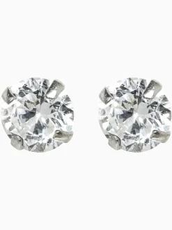 Echt zilver - Grote oorknopjes met zirkonia