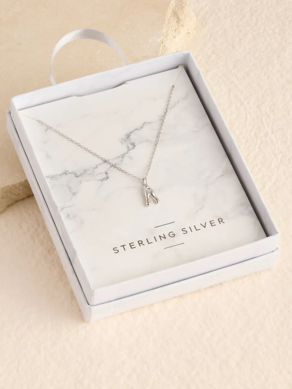 Echt zilver - Halsketting met hoofdletter