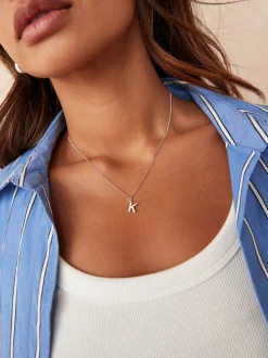 Echt zilver - Initial Cubic Zirconia Necklace
