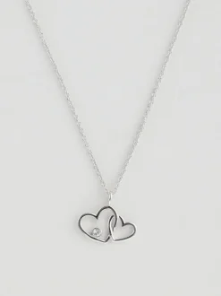 Echt zilver - Intertwined Heart Pendant Necklace