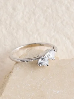 Echt zilver - Intertwining Heart Ring