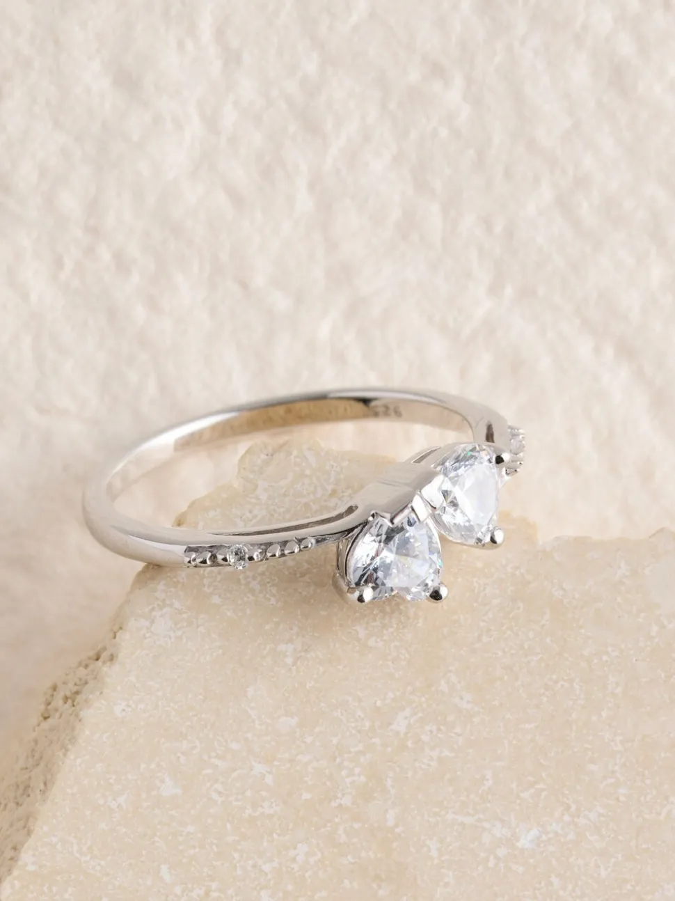 Echt zilver - Intertwining Heart Ring