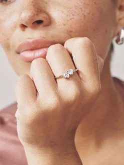 Echt zilver - Intertwining Heart Ring
