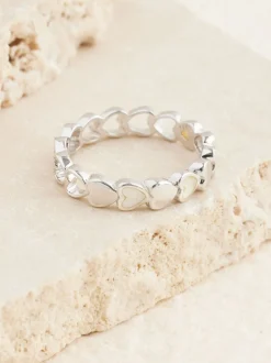 Echt zilver - Mother of Pearl ring met hartje