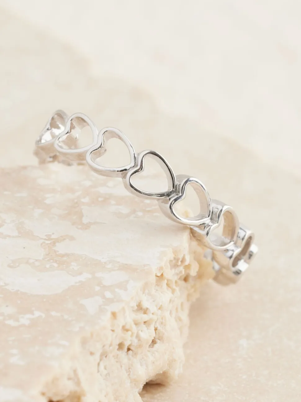 Echt zilver - Mother of Pearl ring met hartje