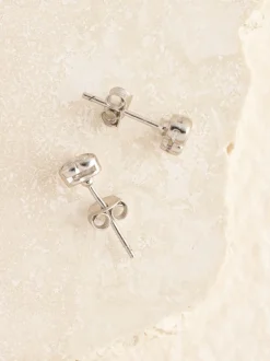 Echt zilver - Oorknopjes met hartje