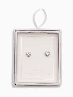 Echt zilver - Oorknopjes met hartje