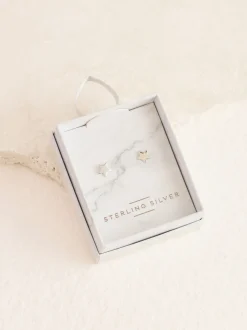 Echt zilver - Oorknopjes met sterren
