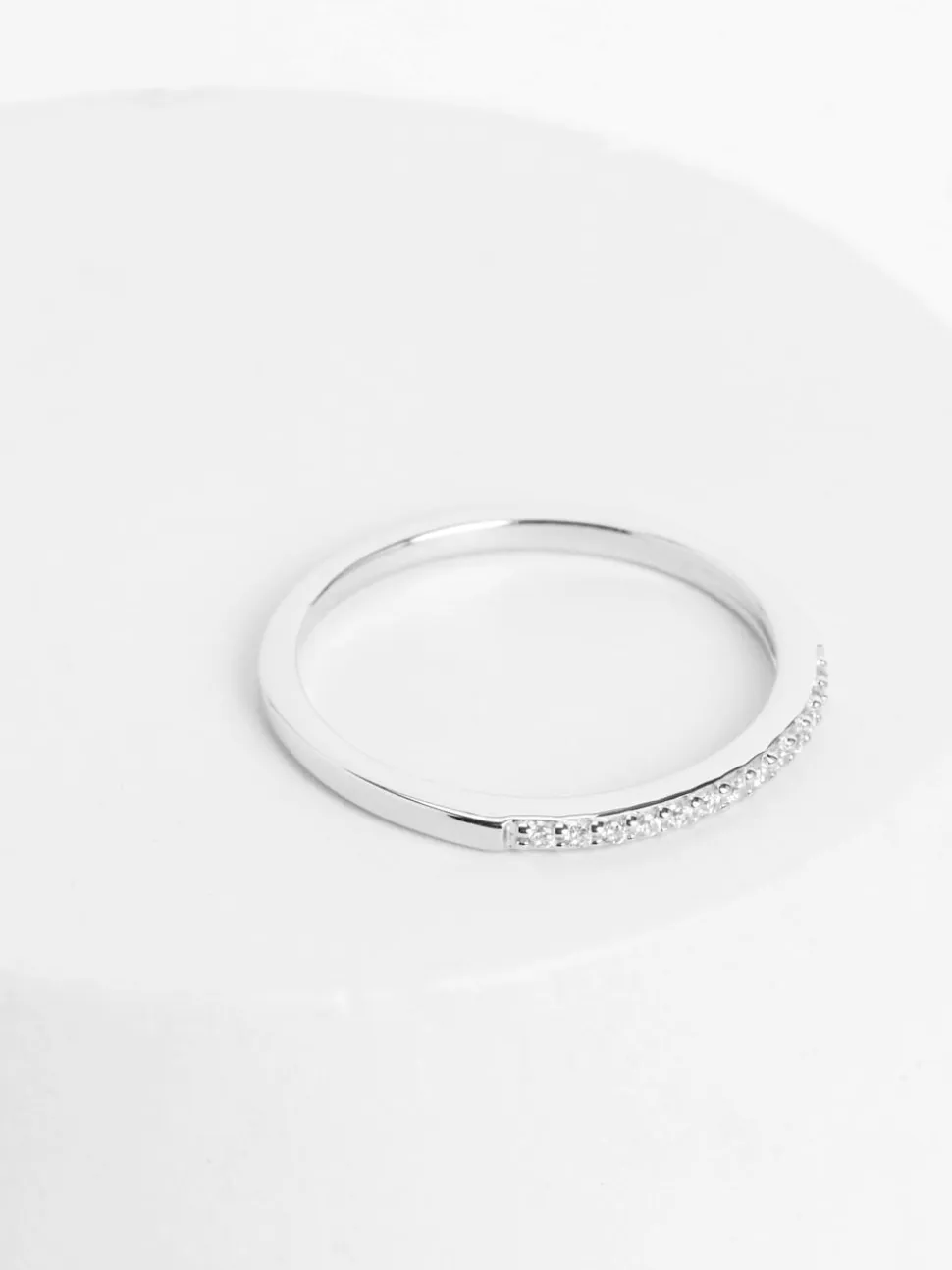 Echt zilver - Smalle ring met glinsterende band