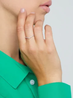 Echt zilver - Sparkle Wishbone Ring