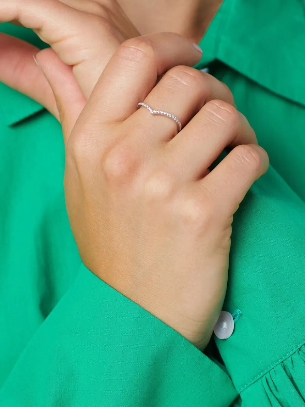 Echt zilver - Sparkle Wishbone Ring