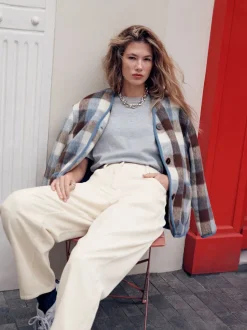 Ecru - Corduroy broeken Barrel jeans