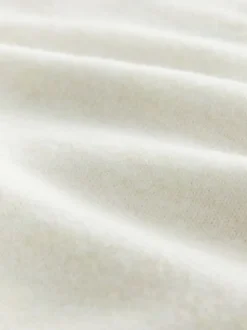Ecru - Gebreide trui met ronde hals van wol