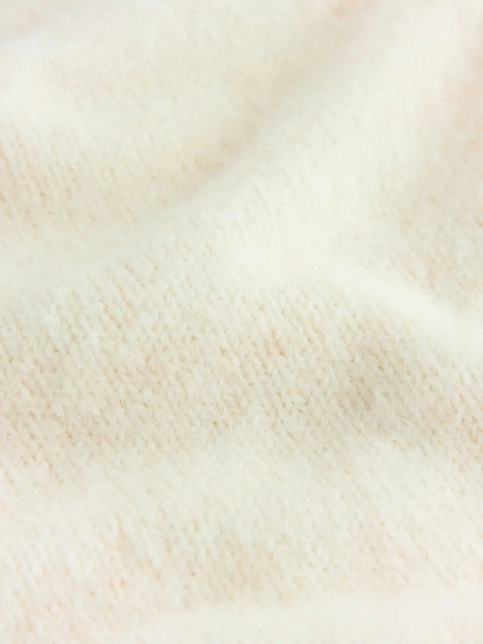 Ecru - Heart Button Cardigan With Wool