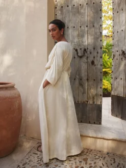 Ecru - Jersey Kaftan Maxi Dress