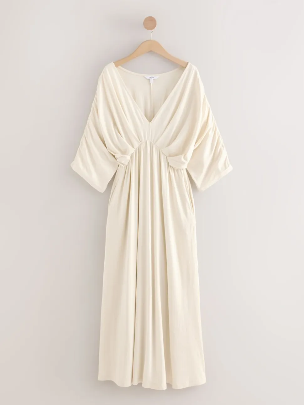 Ecru - Jersey Kaftan Maxi Dress