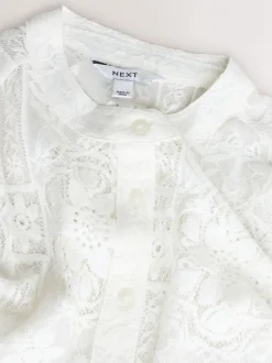 Ecru - Lace Half Sleeve Blouse