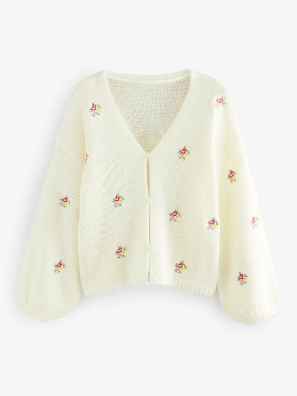 Ecru - Laura Ashley Embroidered Floral Cardigan