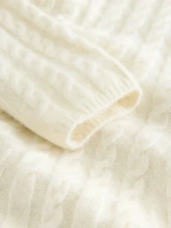 Ecru - Mini-trui-jurk met kabelpatroon