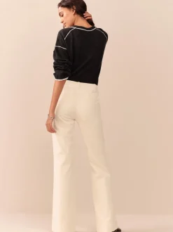 Ecru - N. Premium Cord Bootcut Broeken