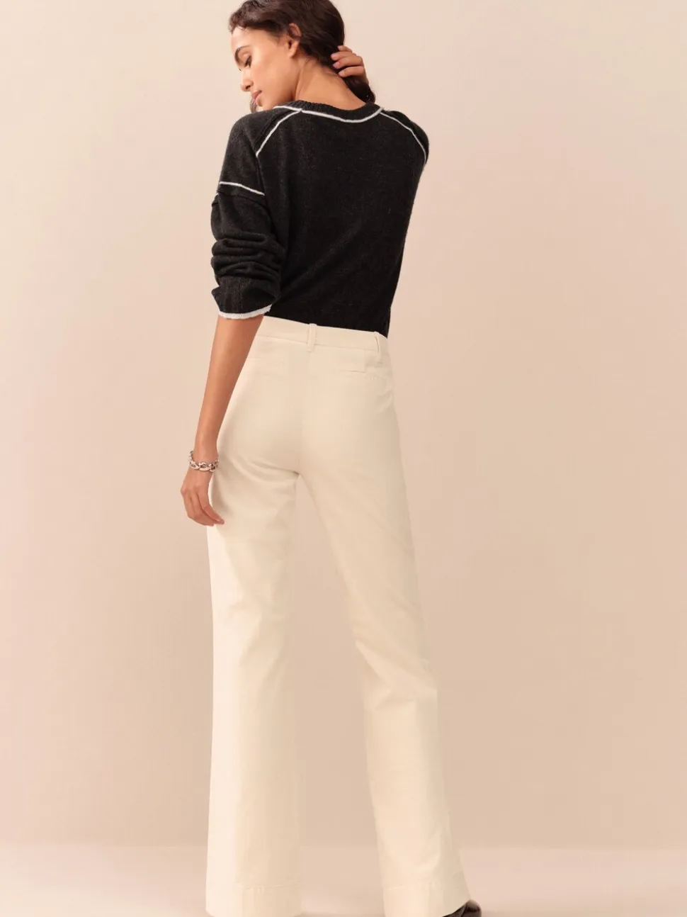 Ecru - N. Premium Cord Bootcut Broeken