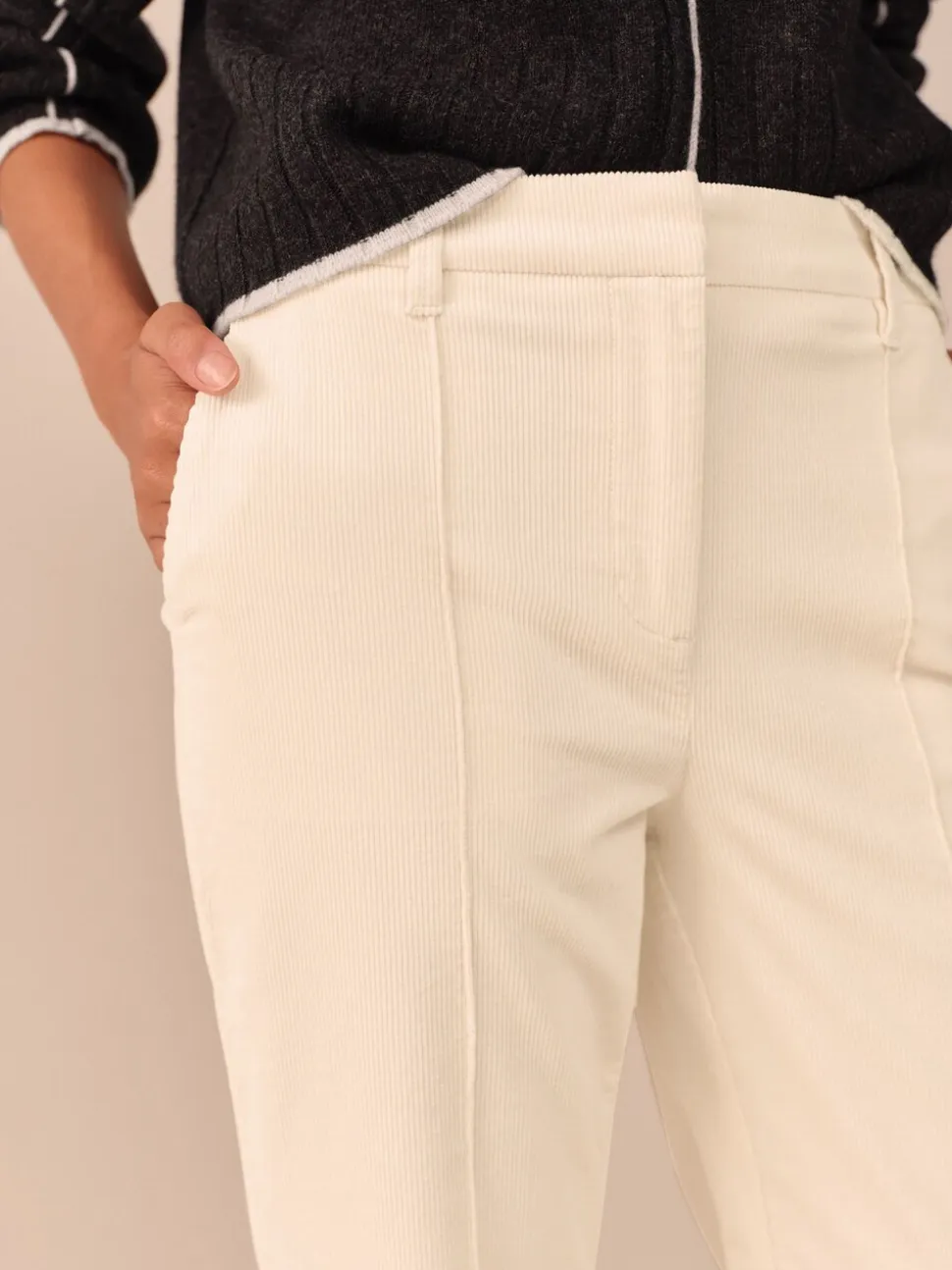 Ecru - N. Premium Cord Bootcut Broeken