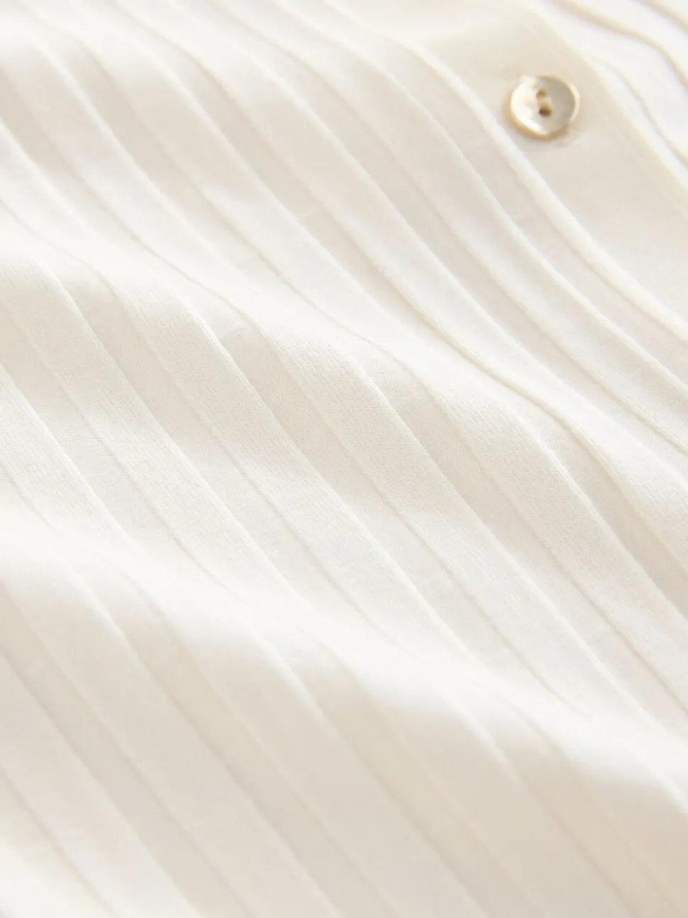 Ecru - Ribbed Button Through Sleeveless Top