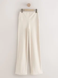 Ecru - self. Geribde wijde legging
