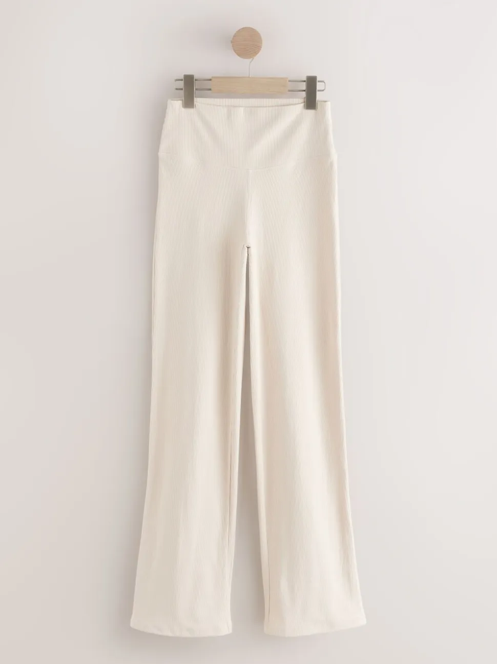 Ecru - self. Geribde wijde legging