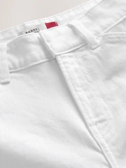 Ecru - Wide Leg Barrel Denim Jeans