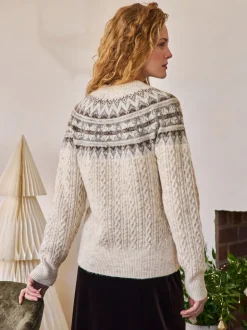 Ecru fairisle-motief - Matching Family kersttrui