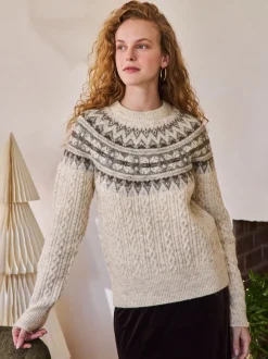 Ecru fairisle-motief - Matching Family kersttrui