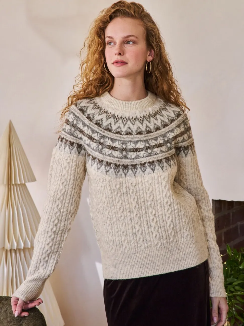 Ecru fairisle-motief - Matching Family kersttrui
