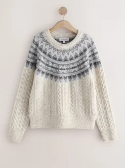 Ecru fairisle-motief - Matching Family kersttrui