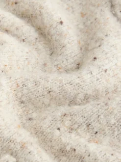 Ecru gemêleerd - Boucle Ronde hals Trui Met Wol