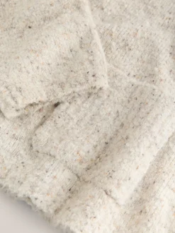 Ecru gemêleerd - Boucle Ronde hals Trui Met Wol