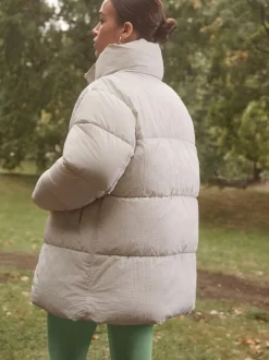 Ecru-crème - Shower Resistant Mid Length Padded Coat