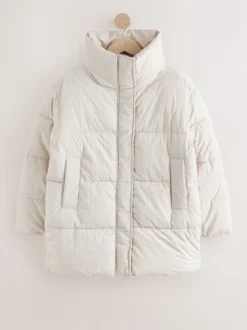 Ecru-crème - Shower Resistant Mid Length Padded Coat