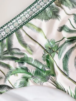 Ecru/Groene Palm - Bikini broekje met print