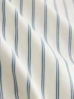 Ecru/marineblauw - Fitted Stretch Essential Long Sleeve Shirt