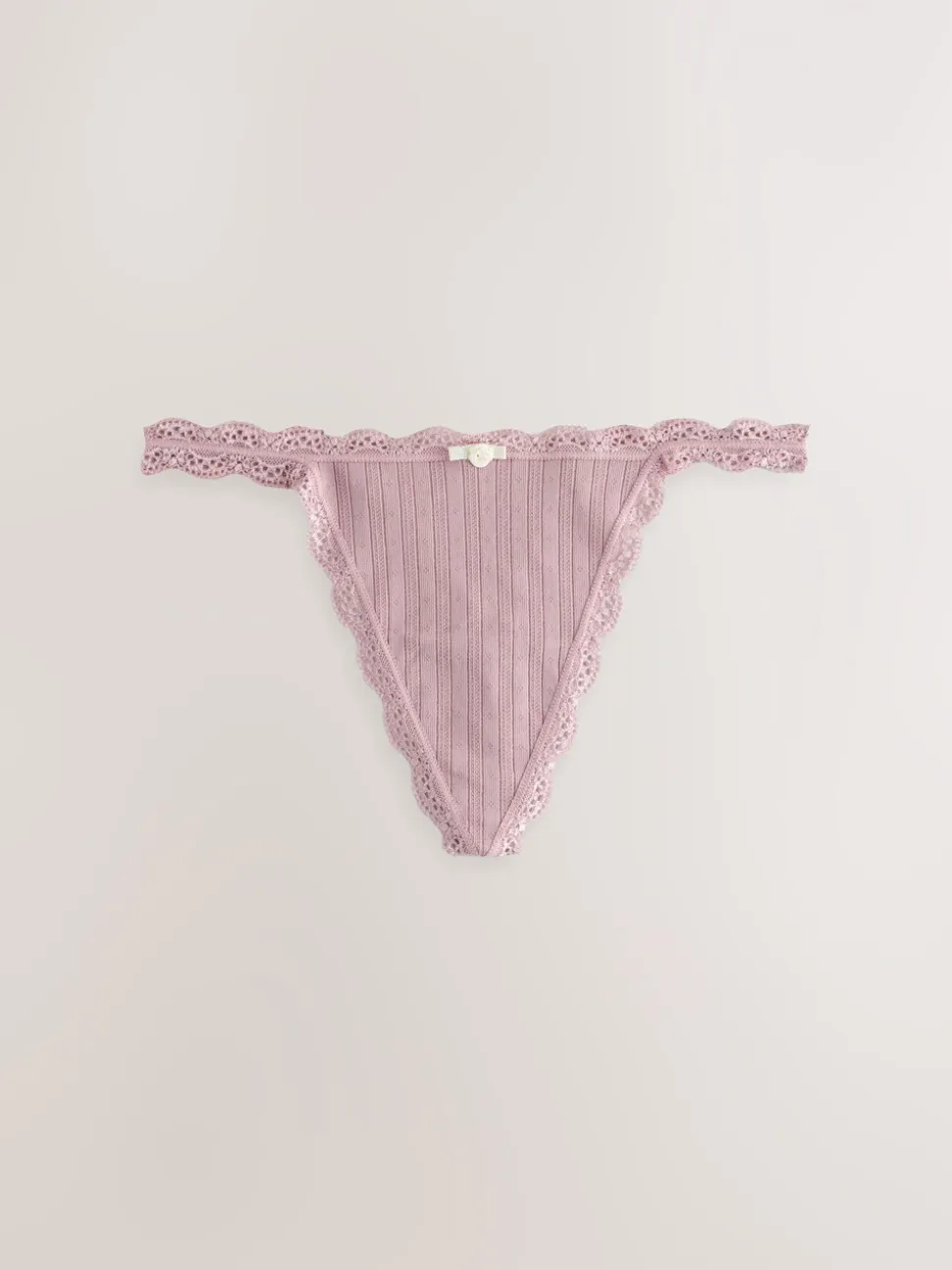 Ecru/roze - 3 Naadloze pointelle slips