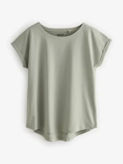 Ecru/Taupe/Bruin/Blauw/Geel - Set van 5 T-shirts met kapmouwtjes