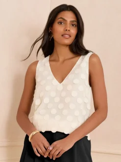 Ecruwit - Love & Roses 3D Spot V-Neck Vest