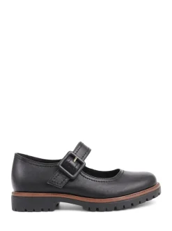 Effen zwart - Pavers Mary Jane Buckle Shoes with Chunky Sole