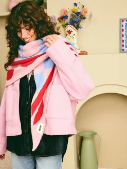 Eleanor Bowmer Checkerboard Lips Triangle Scarf
