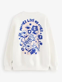 Eleanor Bowmer ecru sweatshirt met Mama Like No Other-print
